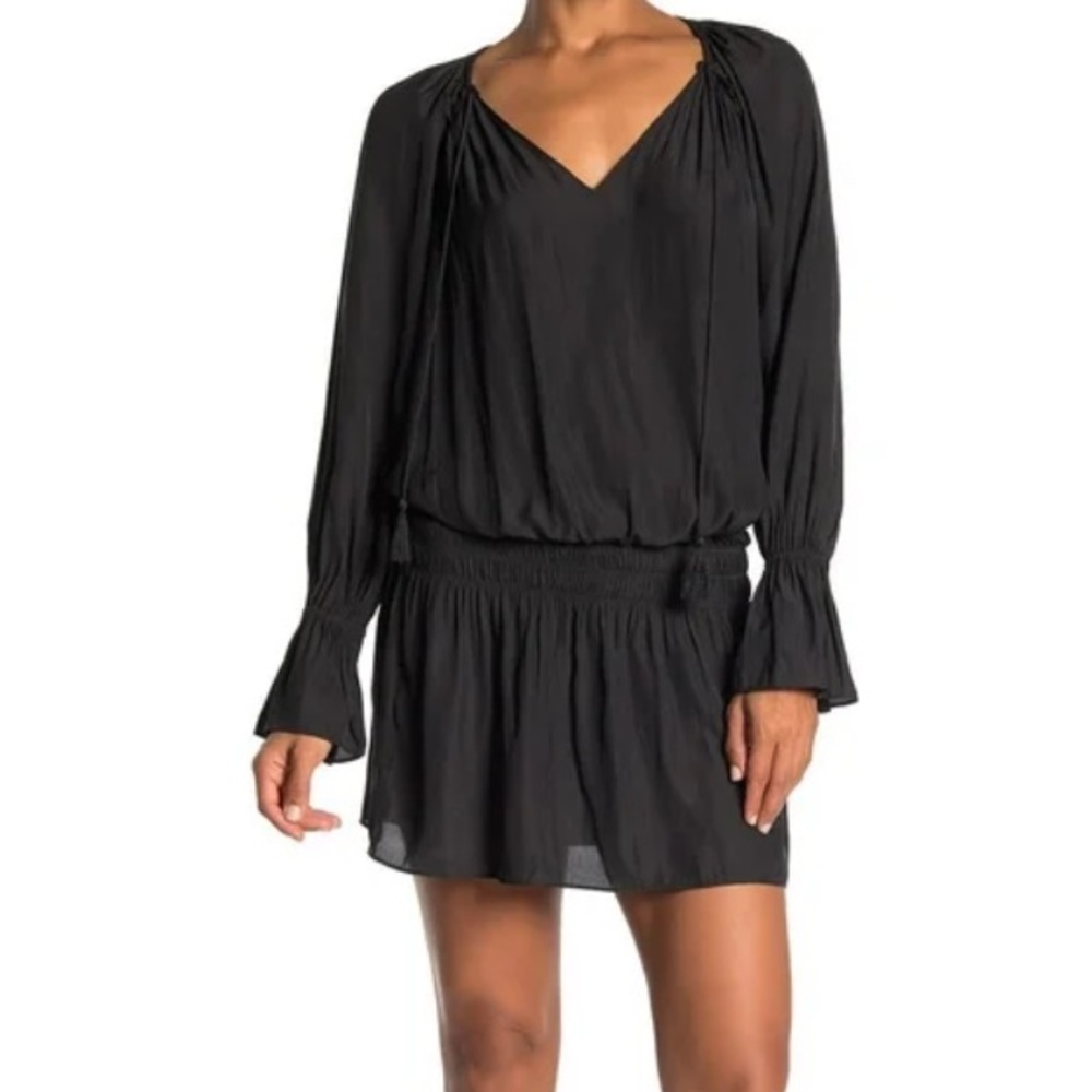 RAMY BROOK Lane Shirred Waist Dress in Black XS